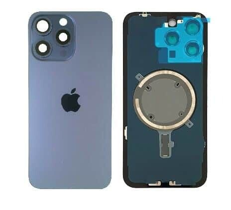 [tap129] Tapa con Marco y Lentes Iphone 15 Pro Max Azul